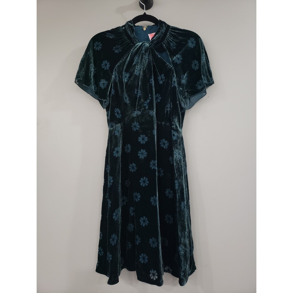 NEVER WORN SZ 0 Kate Spade Clover Velvet Mini Dress SILK BLEND Wonderlust